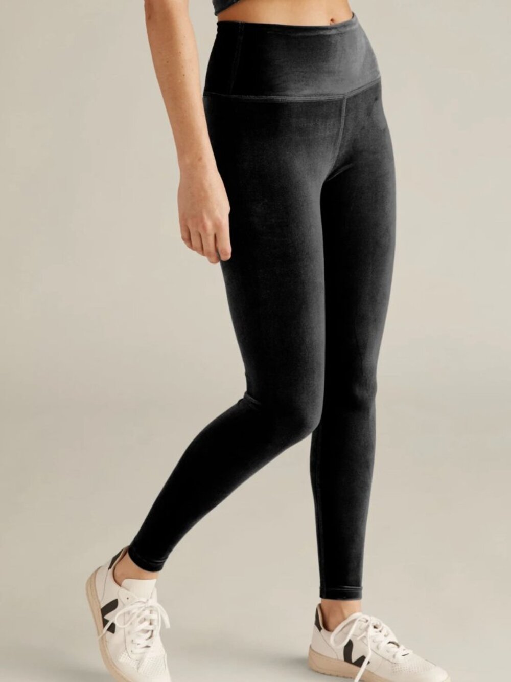 BEYOND YOGA Velvet Motion High Waisted Midi Legging, Size S, Black Velvet